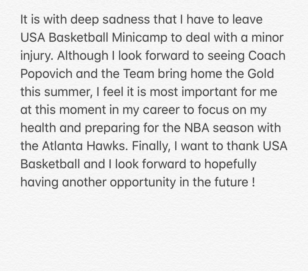 Trea Young Leaves Team USA Due To Minor Injury 1590789173